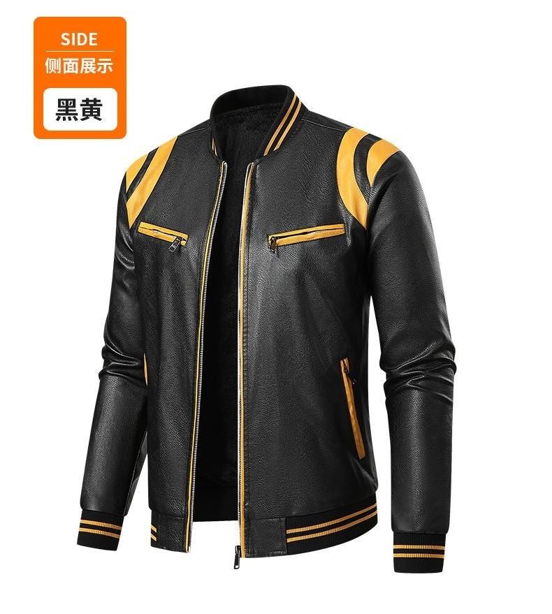 Spring and Autumn New Fashion Trend Retro Motorcycle PU Leather Jacket Men's Casual Loose Sports Large Size High Quality Coat