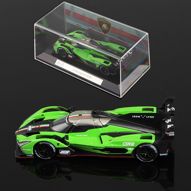 Bburago 1:43 Modelo de Carro de Corrida com Tampa Protetora contra Poeira Série Liga em Miniatura Diecast Brinquedo Estático de Corrida 499P 296 GT3 963 911 GT3 SC63 Fxxk