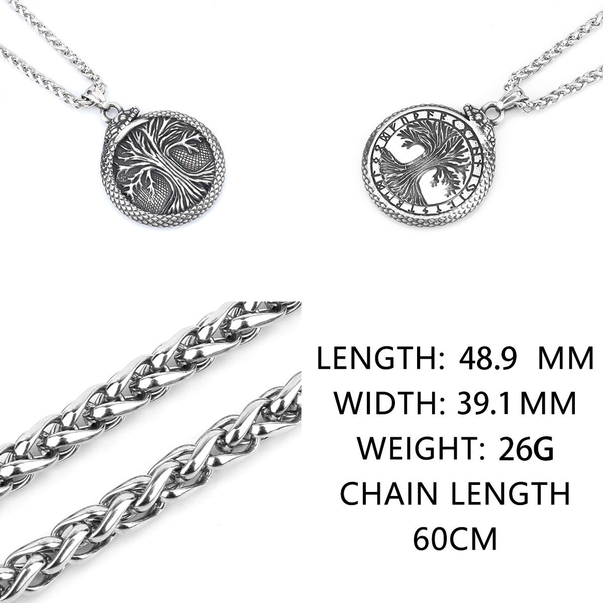 Colar Nórdico Vikings Árvore da Vida Odin Vários Homens Amuleto Celta Pingente Aço Inoxidável Charm Vintage Joias Punk Atacado
