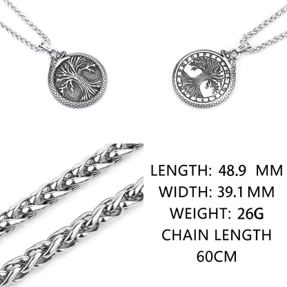 Colar Nórdico Vikings Árvore da Vida Odin Vários Homens Amuleto Celta Pingente Aço Inoxidável Charm Vintage Joias Punk Atacado