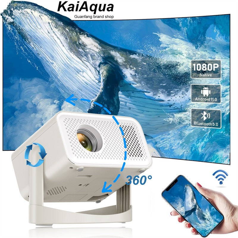 Projetor KaiAqua HT23 PLUS 4K Android 11 Dual Wifi6 260ANSI Allwinner H713 BT5.0 1080P 1280*720P Projetor Doméstico/Externo