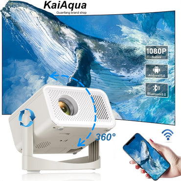 KaiAqua Projector HT23 PLUS 4K Android 11 Dual Wifi6 260ANSI Allwinner H713 BT5.0 1080P 1280*720P Home Cinema Outdoor Projetor