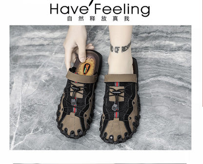 Men plus size Baotou casual sandals summer soft-sole non-slip outdoor beach shoes fashion youth outdoor dual-use sports slippers
