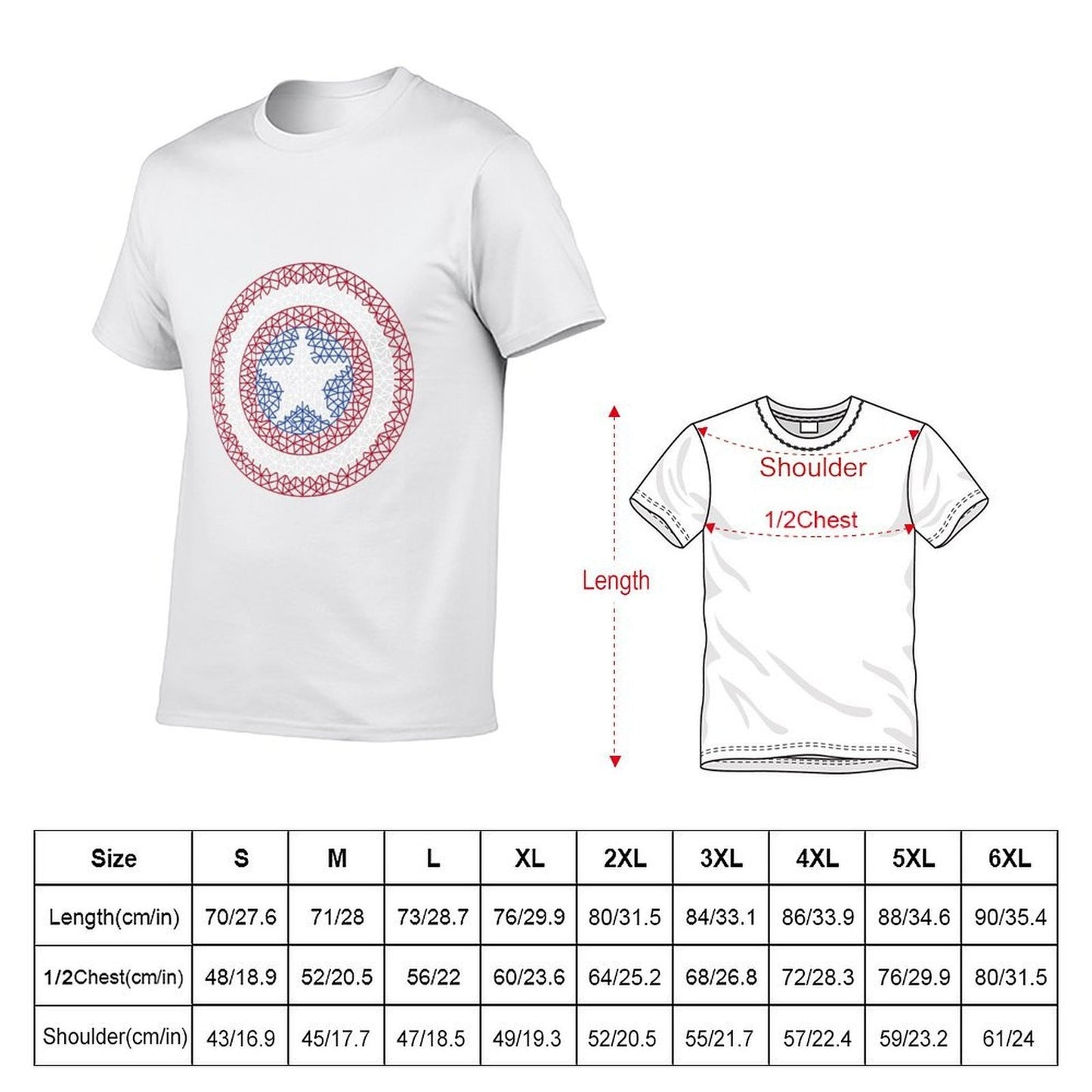 American Shield T-Shirt cotton tshirt 100% t shirt man plain T-Shirt