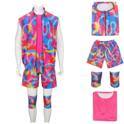 Costume De Cosplay Du Film Ken Pour Adulte, T-shirt Noir, Écharpe Rose, Ensemble Complet, Princesse, Ixde Carnaval D'Halloween