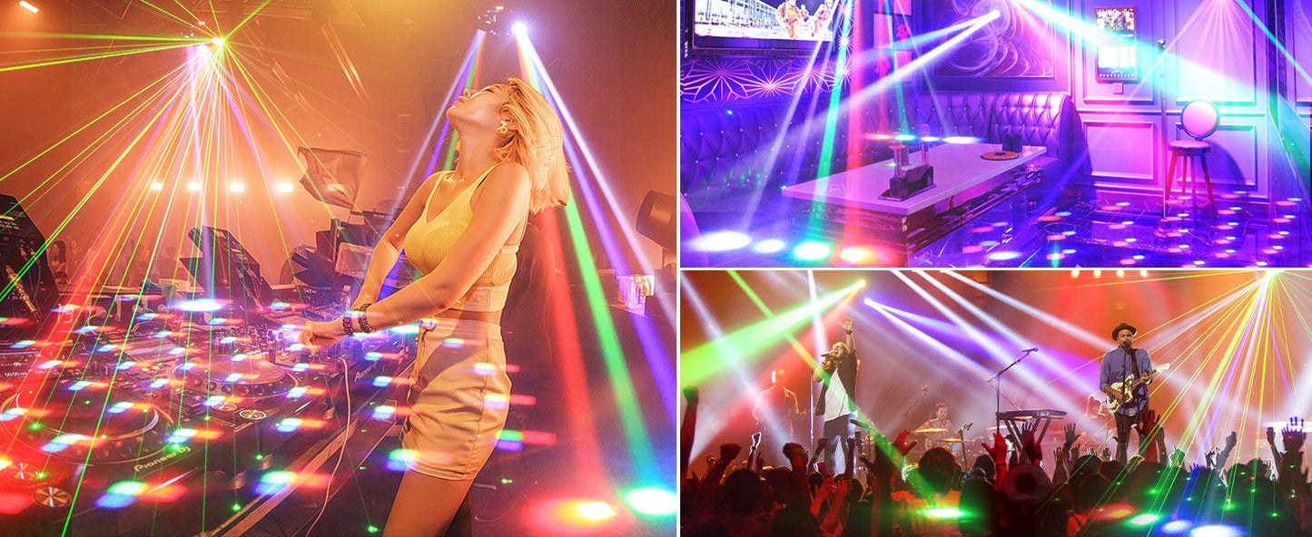 Datewink 65W Two-armed Moving Head Lights RGBW LED Stage Lighting Effect Projector DMX Remote Control For DJ Disco Wedding Party
