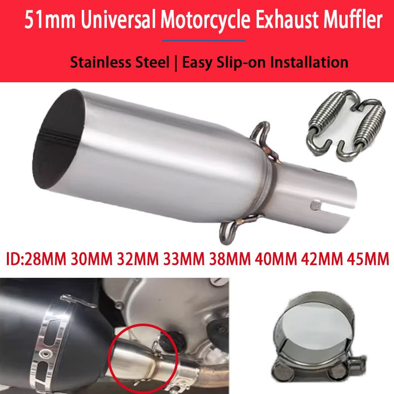 Motorcycle Modification Exhaust Pipe Exhaust Middle Section 28 30 32 33 35 38 40 42 45mm Adapter 51mm Exhaust