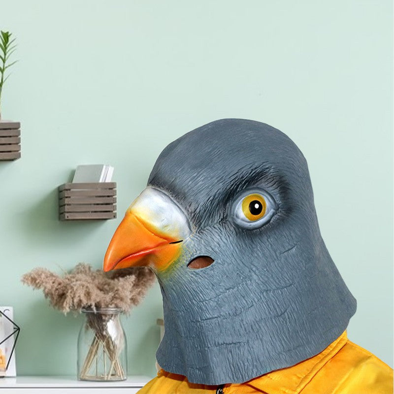 Pigeon Mask Funny Animal Cosplay Costume Latex Bird Head Mask Halloween Prank Prop Bar Club Rave Party Supplies Dove Mask
