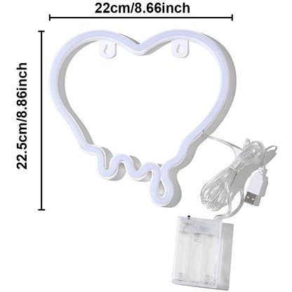 USB/Battery LED Neon Lights Sign for Wall Art Decor Heart Gaming Bar Bedroom Decoration Hanging Neon Sign Party Alien Night Lamp