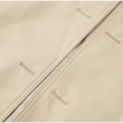 Belted Waist Cropped Trench Double Breasted Stand Collar 2025 Autumn Chic Elegant Women Coat Casual Vintage Office Lady Jacket