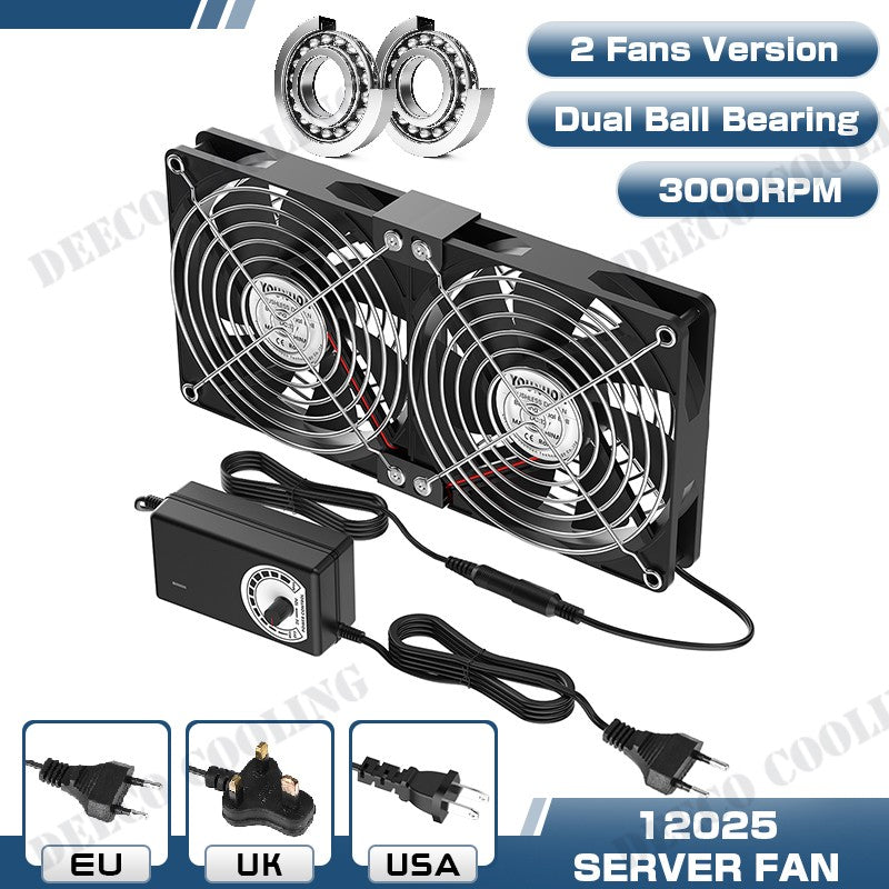 120mm 3000RPM Fan Cooling With Controller 12cm 12V 220V Btc Machine Chassis Workstation Cabinet Radiator Server Fan