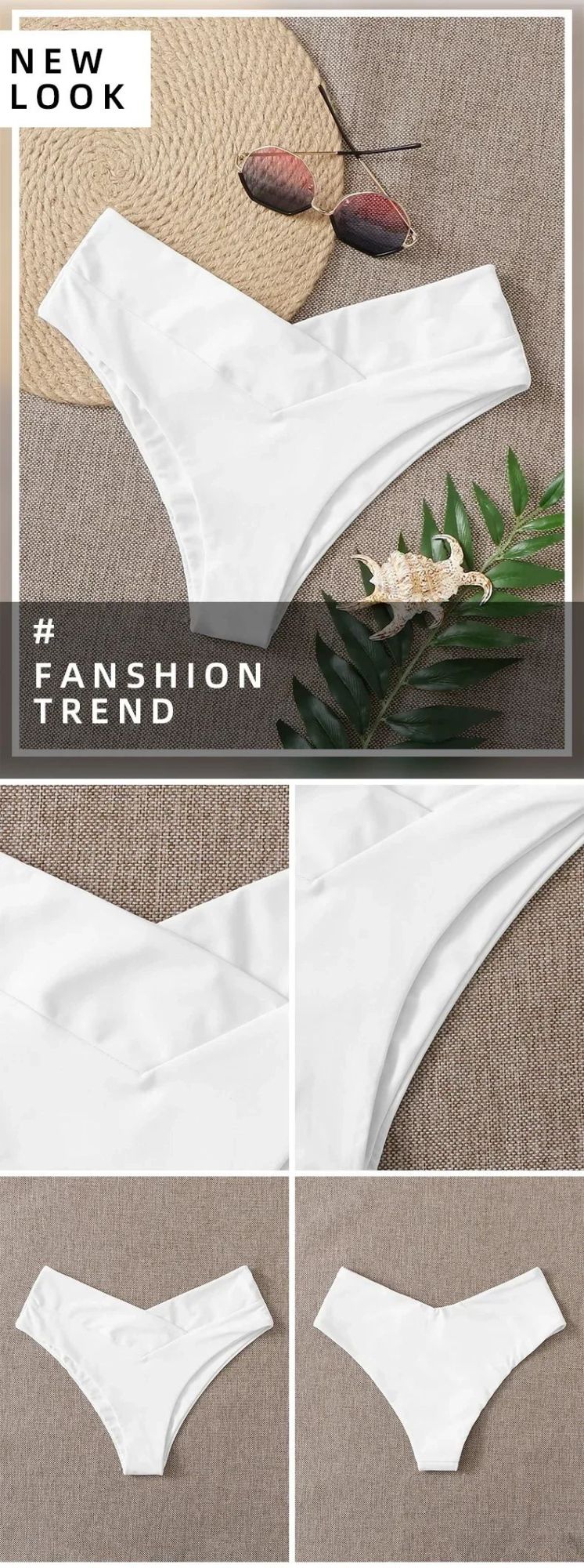 Women High Waisted Brazilian Bikini Set Sexy V Cheeky Swimwear Summer Beach Bathing Suit Black Thong Bottom Sexy Female Swimming