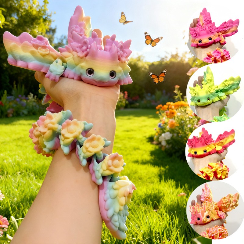 3D Print Toy Salamander Dragon Desktop Ornament 3D Print Animals Home Office Crafts Print Character Action Figure Christmas Gift
