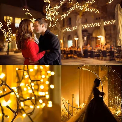 Large Solar Panel Fast Charge Lamp Outdoor Solar String Fairy Light Waterproof Garland String Lights For Christmas Party Garden