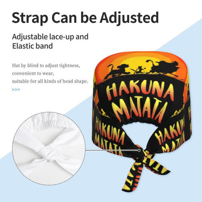 Boné cirúrgico personalizado O Rei Leão, divertido, para homens e mulheres, chapéu de esfoliação, gorro de enfermeira para dentista