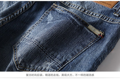 Men Gray Denim Shorts Jeans Pants Good Quality Men Cotton Knee Length Short Jeans New Summer Male Large Size Denim Shorts 42