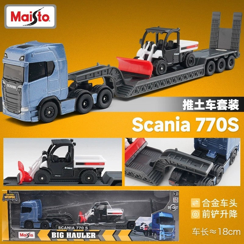 Em estoque Maisto 18cm Volvo FH16 Container Trailer Liga Miniatura Modelo Diecast Scania 770s Veículo de Transporte Pesado Brinquedo Presente Infantil
