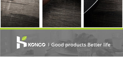 Panela Wok de Ferro Puro Konco, Panela de Ferro Fundido Antiaderente, Uso Geral para Fogão a Gás e Indução 32cm