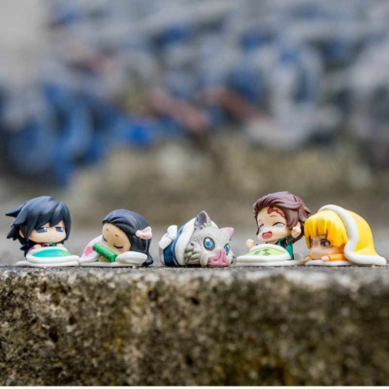 Bonecos Demon Slayer Tomioka Giyuu Agatsuma Zenitsu Kamado Tanjirou Kamado Nezuko Hashibira Inosuke Modelo de Boneca Dormindo Presente Infantil
