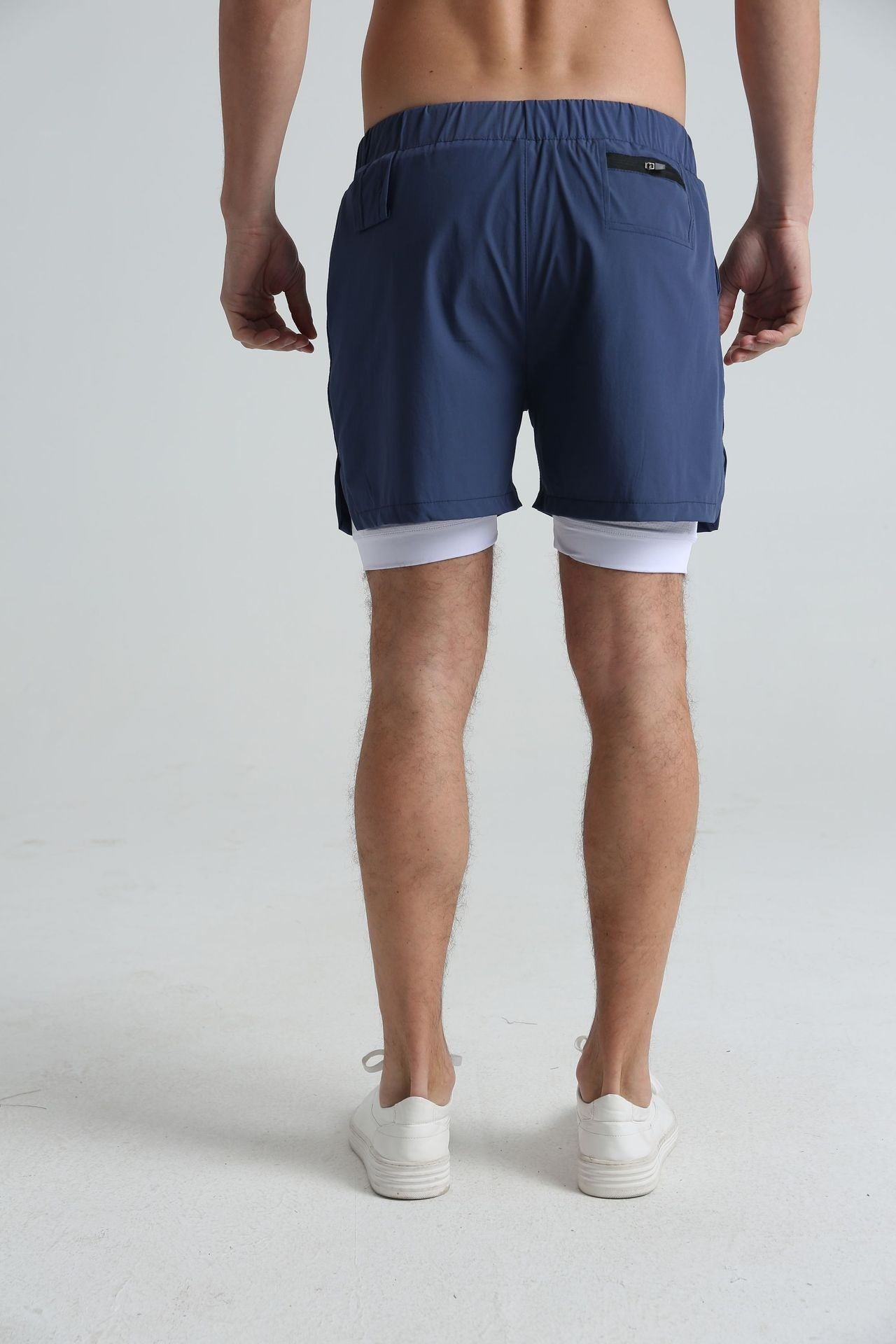 Men's sports double-deck shorts Fitness Quick Dry Training Shorts Casual 2 In 1 Multi-pocket sweatpants Men Gyms Running shorts