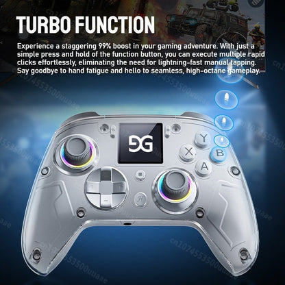 GUSGU G7 1.44-inch Smart Screen Wireless Controller 3 Modes for Switch PS4 IOS Android TV PC Tesla Gamepad, Same Product for X01