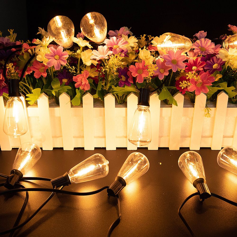 Shatterproof ST38 Plastic Outdoor String Lights Waterproof LED Garden Light Garland Connectable Retro Festoon Decoration Light