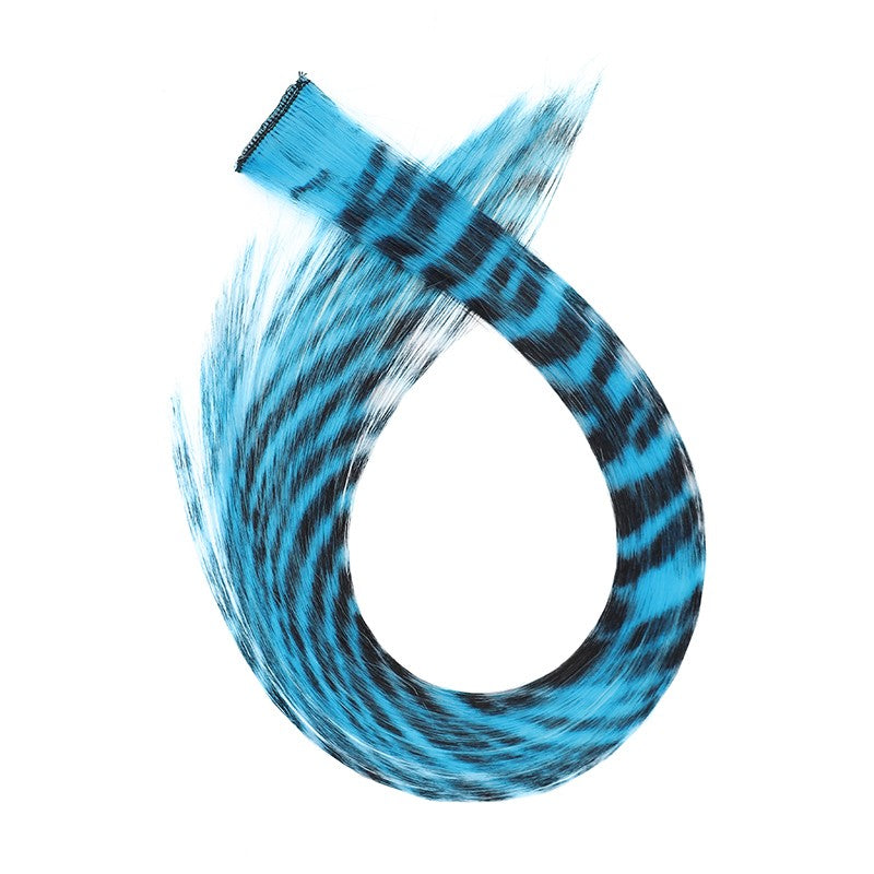 Peruca, extensões de cabelo coloridas, orelha de leopardo de uma só peça invisível e sem rastro, extensões de cabelo listradas