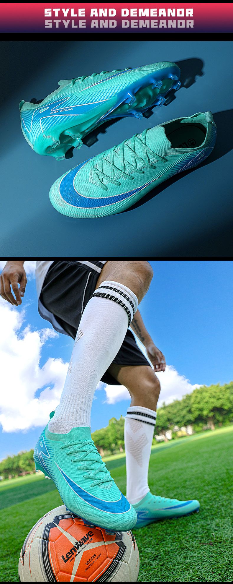 Men Training Football Boots Unisex Professional Soccer Shoes Trend Grass Cleats Outdoor Breathable Sport Ultra-light Non-slip