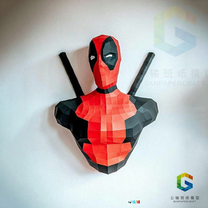 Homem Aranha Super Heróis Deadpool 3D Papercraft Modelo Escultura Faça Você Mesmo Hulk Brinquedos Artesanais Decoração de Casa Decorações de Parede de Corredor