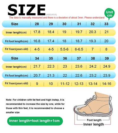Children's sports shoes waterproof student casual shoes girls flat bottomed leather board shoes boys running shoes