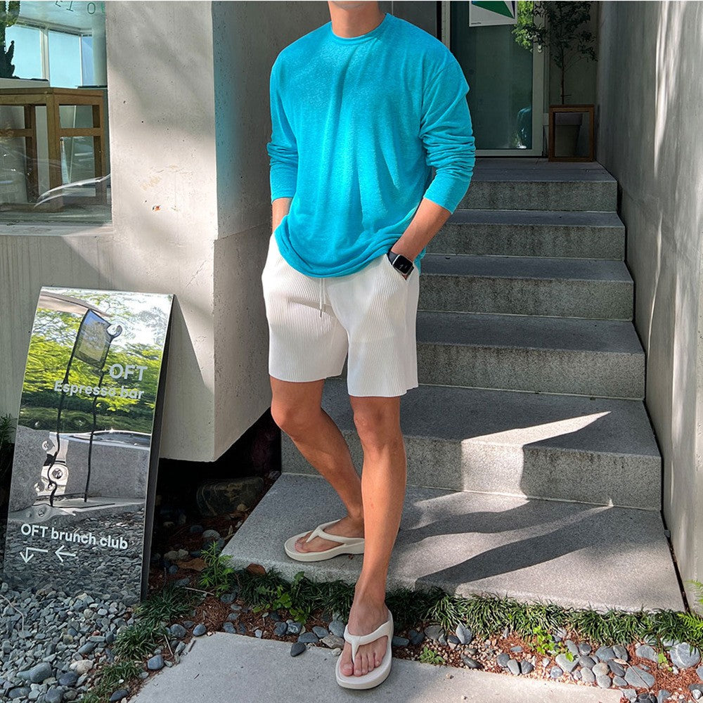 Men's Summer Quick Dry Breathable Gym Fitness Sports Running Ruffled Casual Shorts Workout Jogger Short Pants Loose Sweatpants