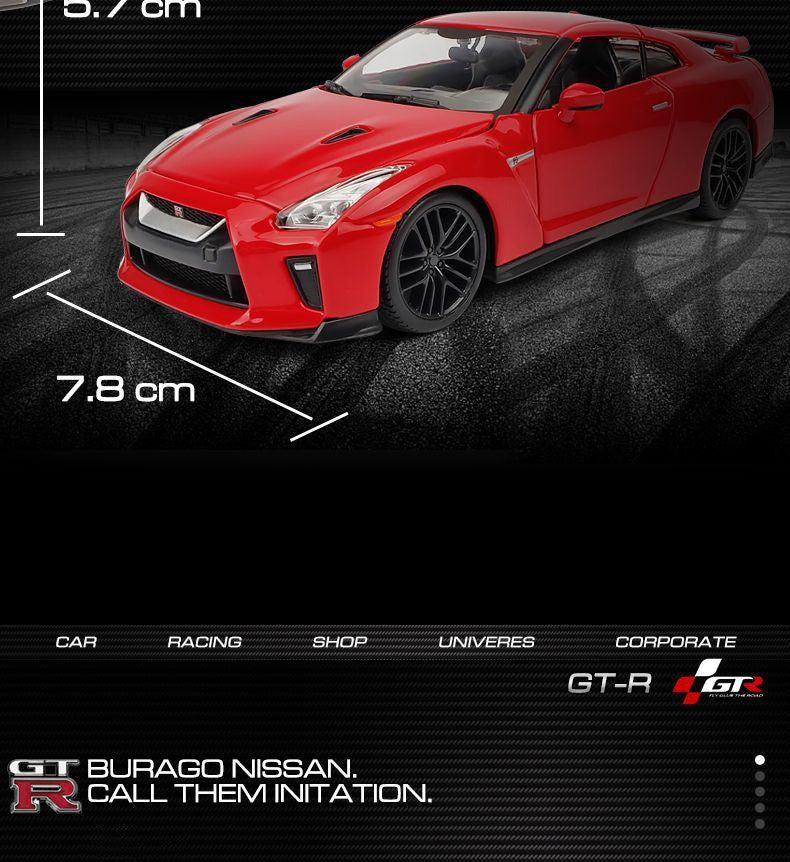 Bburago 1:24 Nissan GTR R35 2017 Alloy Car Diecasts & Toy Vehicles Car Model Miniature Scale Model Car Toy For Children