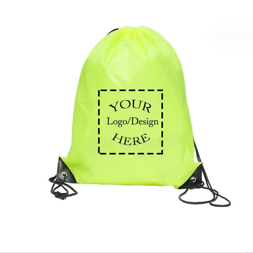 20/50Pcs Custom Bag Printing Logo Schoolbag Promotional Outdoor Casual Gym Sport Waterproof Advertising Bag Drawstring Backpack