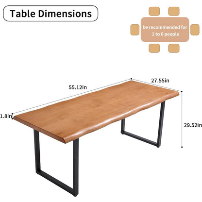 Modern Farmhouse Solid Wood Desk and Dining Table, Adjustable Height 55-62 inches, Seats 2-8, Easy Assembly