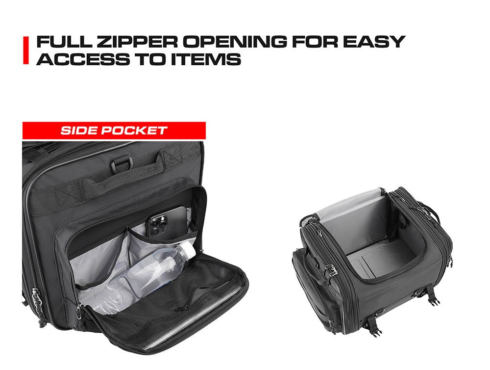 Motorcycle Tail Bag Waterproof 20L-60L Expandable Back Seat Saddle Bag Luggage Pannier Motorcycle Accessories Rider Backpack