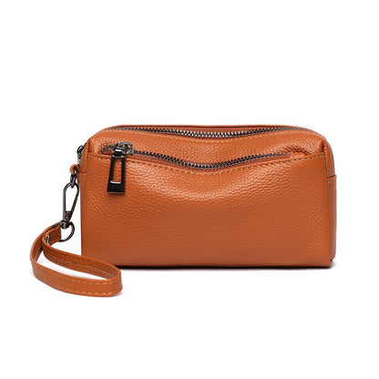 100% Genuine Cow Leather Wallet Purse Luxury Handbags Women Bags Designer Ladies Clutches Bags for Women Top Quality Phone Sac