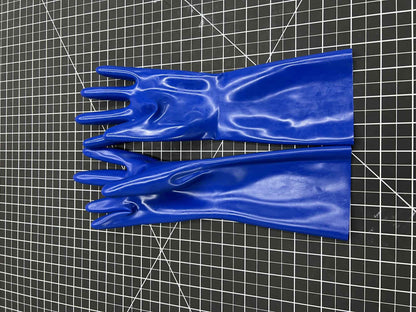 Transparent Lilac Rubber Short Gloves Elastic Snug Fit