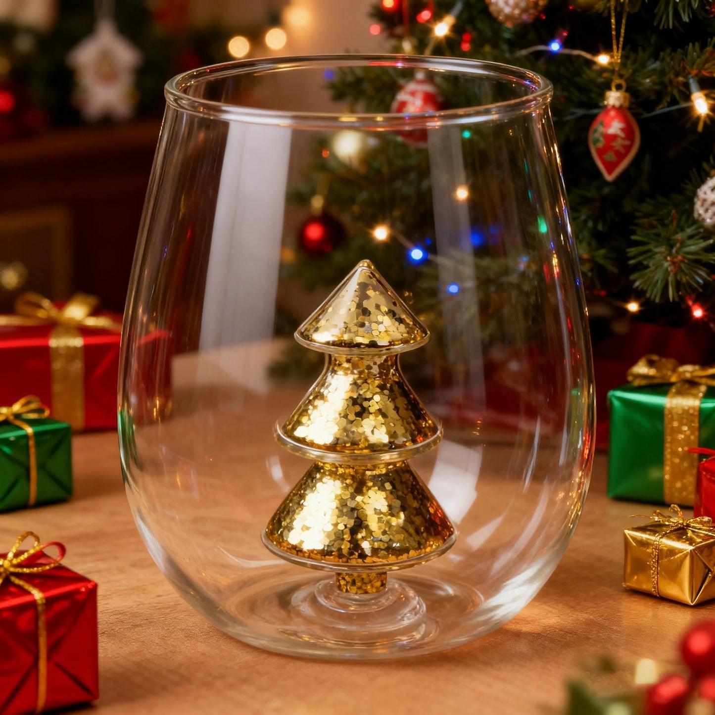 Óculos de Natal Copos Antiderrapante Árvore de Natal Dentro Caneca Taças de Vinho Xícaras de Café Beber Café Leite Caneca Presente para Amantes