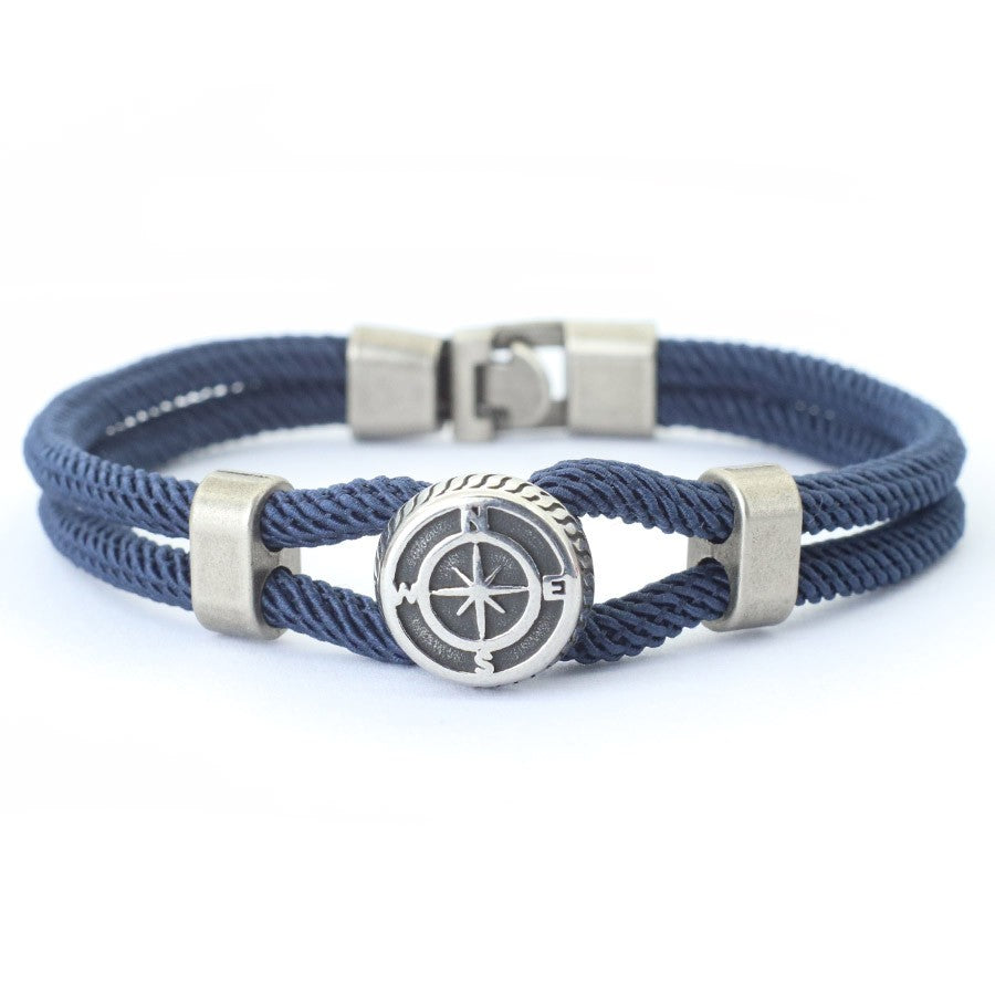 Nova Pulseira Bússola Masculina Viking Corda Náutica Bracelete Feito à Mão Trançado Acessórios Surfista Homem Pulseira Fio Náutico