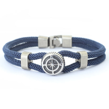 Nova Pulseira Bússola Masculina Viking Corda Náutica Bracelete Feito à Mão Trançado Acessórios Surfista Homem Pulseira Fio Náutico