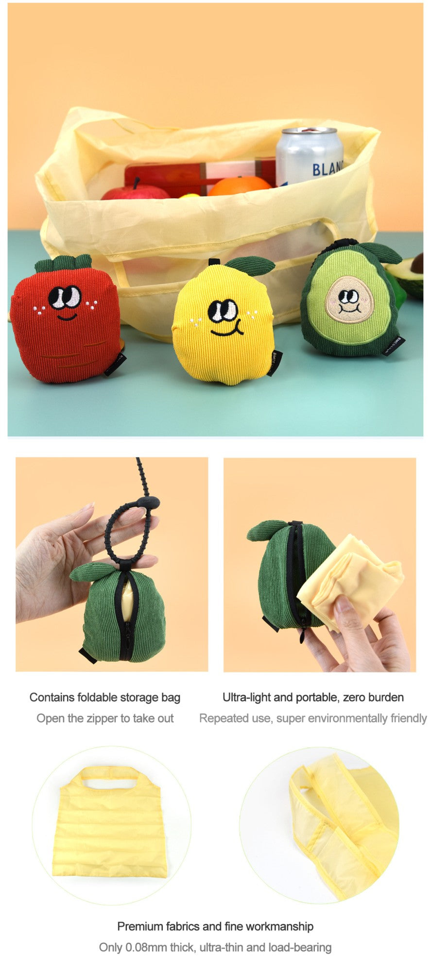 Cartoon shape shopping bag shopping bag reusable foldable creative shopping bag grocery bag