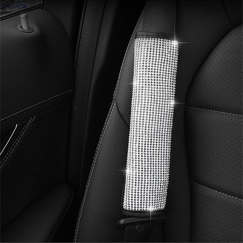 Capa de volante Bing Bling de couro PU com strass de cristal para mulheres, acessórios automotivos