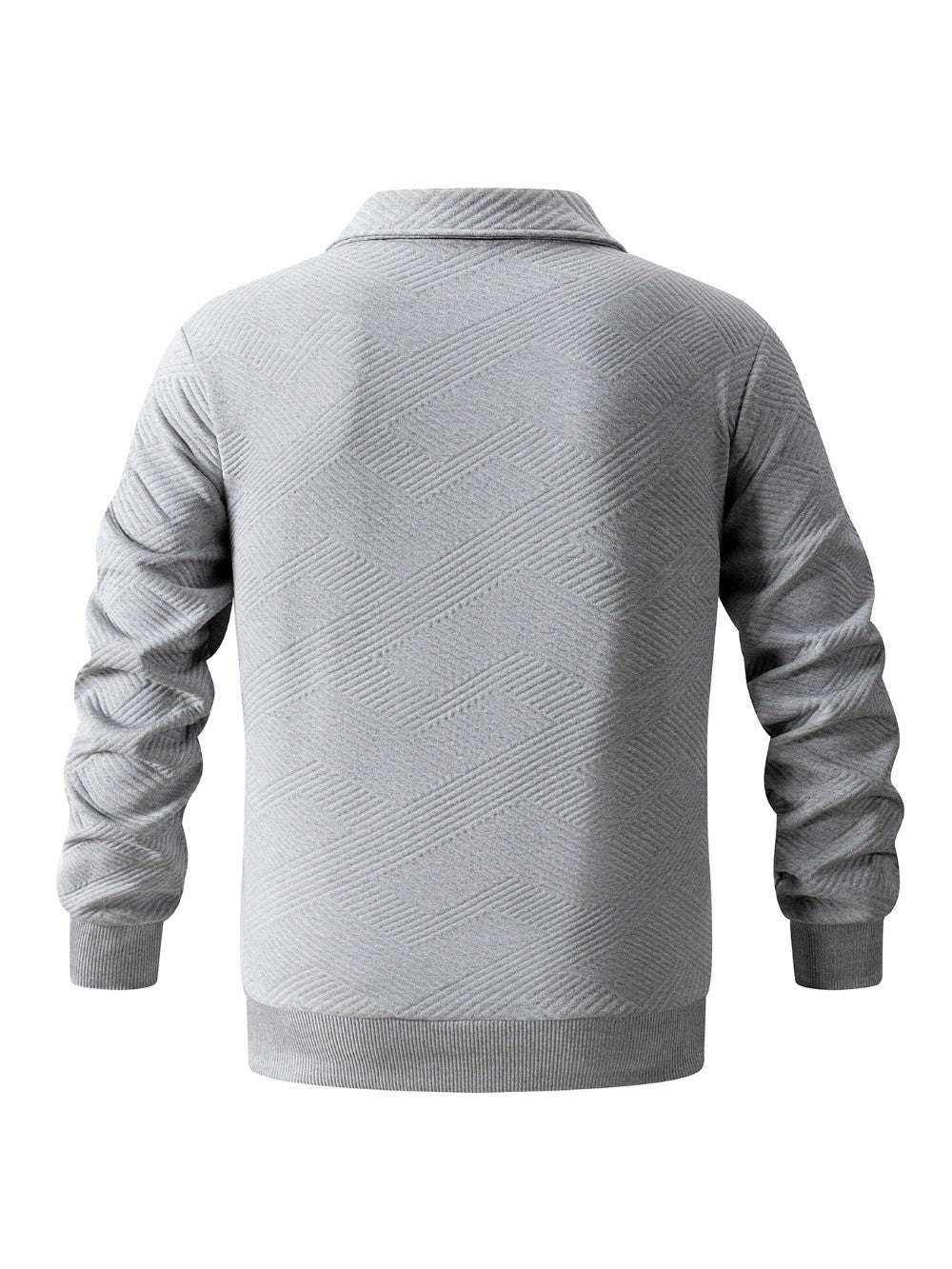 Autumn Men's Casual Sweatshirt Quarter Zip Solid Color Pullover Sweater Outdoor Daily Long Sleeve Polo Turtleneck Male Tops