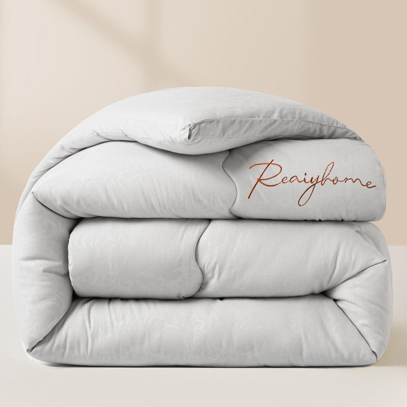 Edredom Acolchoado de Alta Qualidade para Outono/Inverno, Queen Size, Macio, Fofo, Enchimento de Edredom, Letra Bordada, Acolchoado Grosso e Quente para Cama