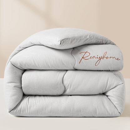 Edredom Acolchoado de Alta Qualidade para Outono/Inverno, Queen Size, Macio, Fofo, Enchimento de Edredom, Letra Bordada, Acolchoado Grosso e Quente para Cama