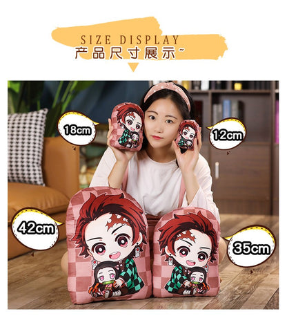 Kimetsu No Yaiba Plush Stuffed Pillows Demon Slayer Dakimakura Cute Anime Throw Pillow Kawaii Dolls Tanjirou Nezuko Back Cushion