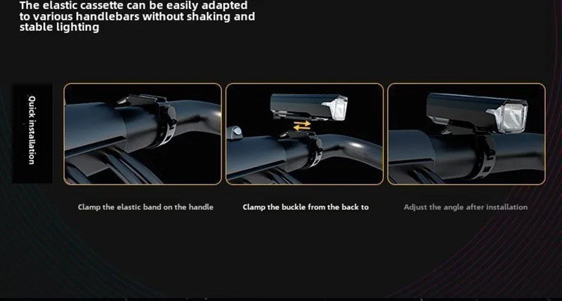 BUCKLOS Bicycle Front Light 18650 Battery Type-c Rechargeable Bike Headlight Powerful Handlebar Flashlight Cycling Highlights