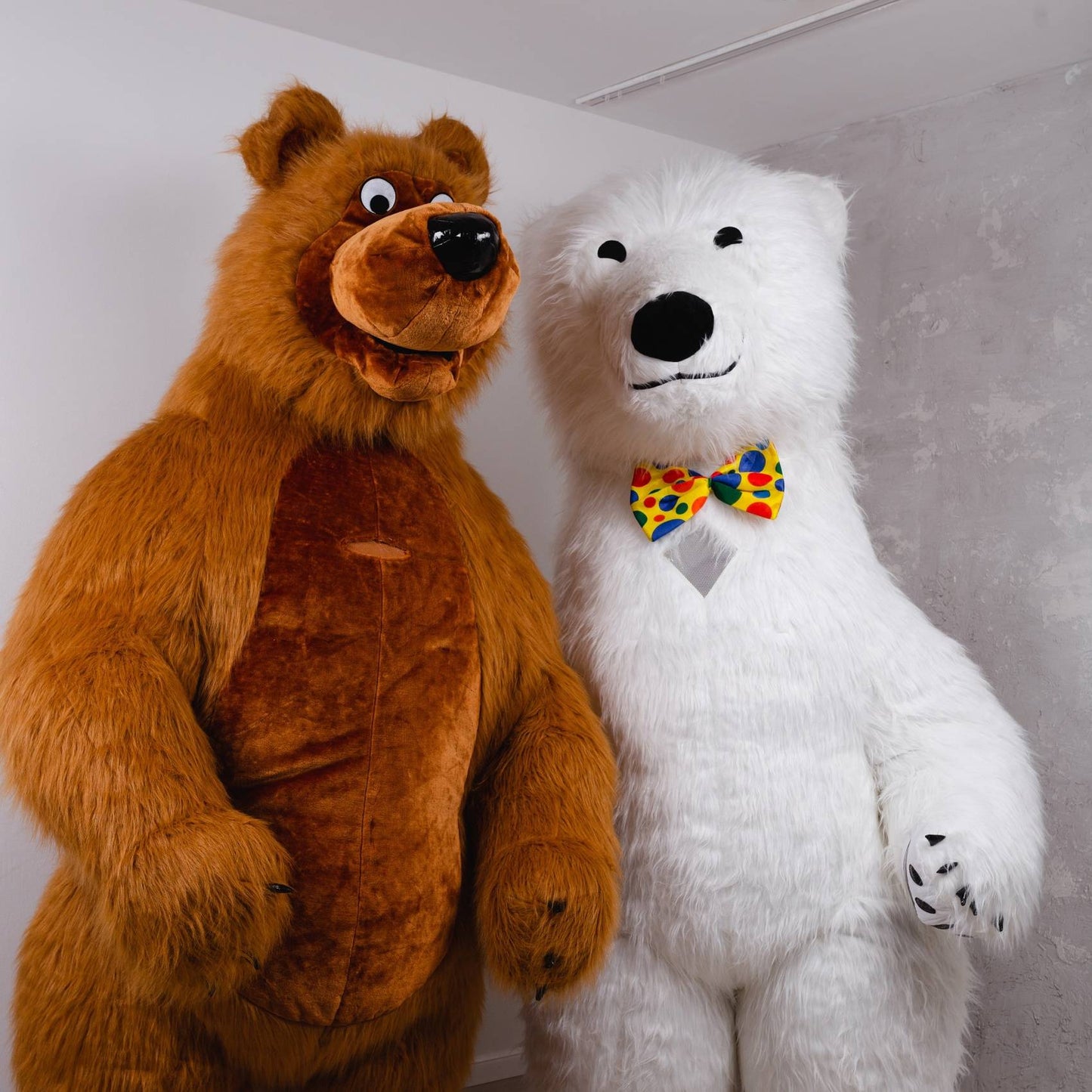 US stock Inflatable Polar Bear Costume Mascot for Advertising Christmas Halloween Adult Fursuit Panda Gorilla Carnival Suit