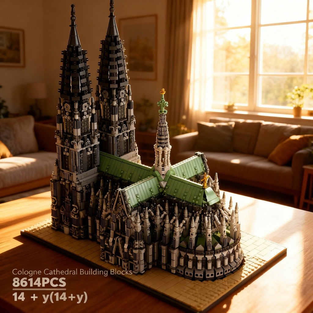 Barweer 8614PCS Cologne Cathedral Building Blocks Set Gothic Church Architecture Modular Construction Model Bricks Assembly Toys for Adults Christmas Gift Home Decoration