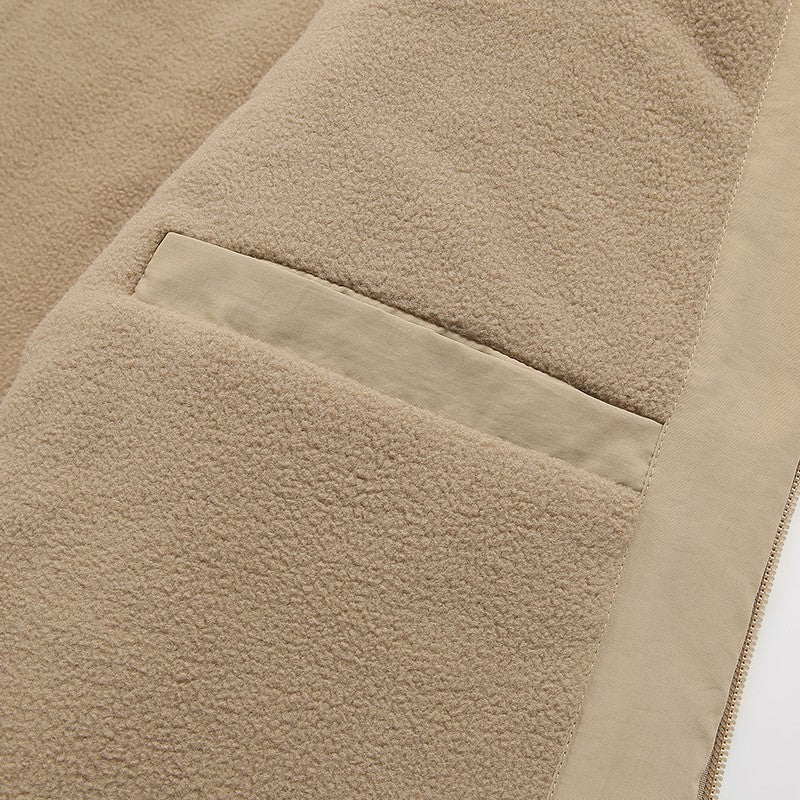 Jaqueta de Pesca Masculina Externa Capuz Larga Forro Polar Grosso Casaco Outono Inverno Jaqueta Casual Simples Versátil Casaco Acolchoado de Algodão